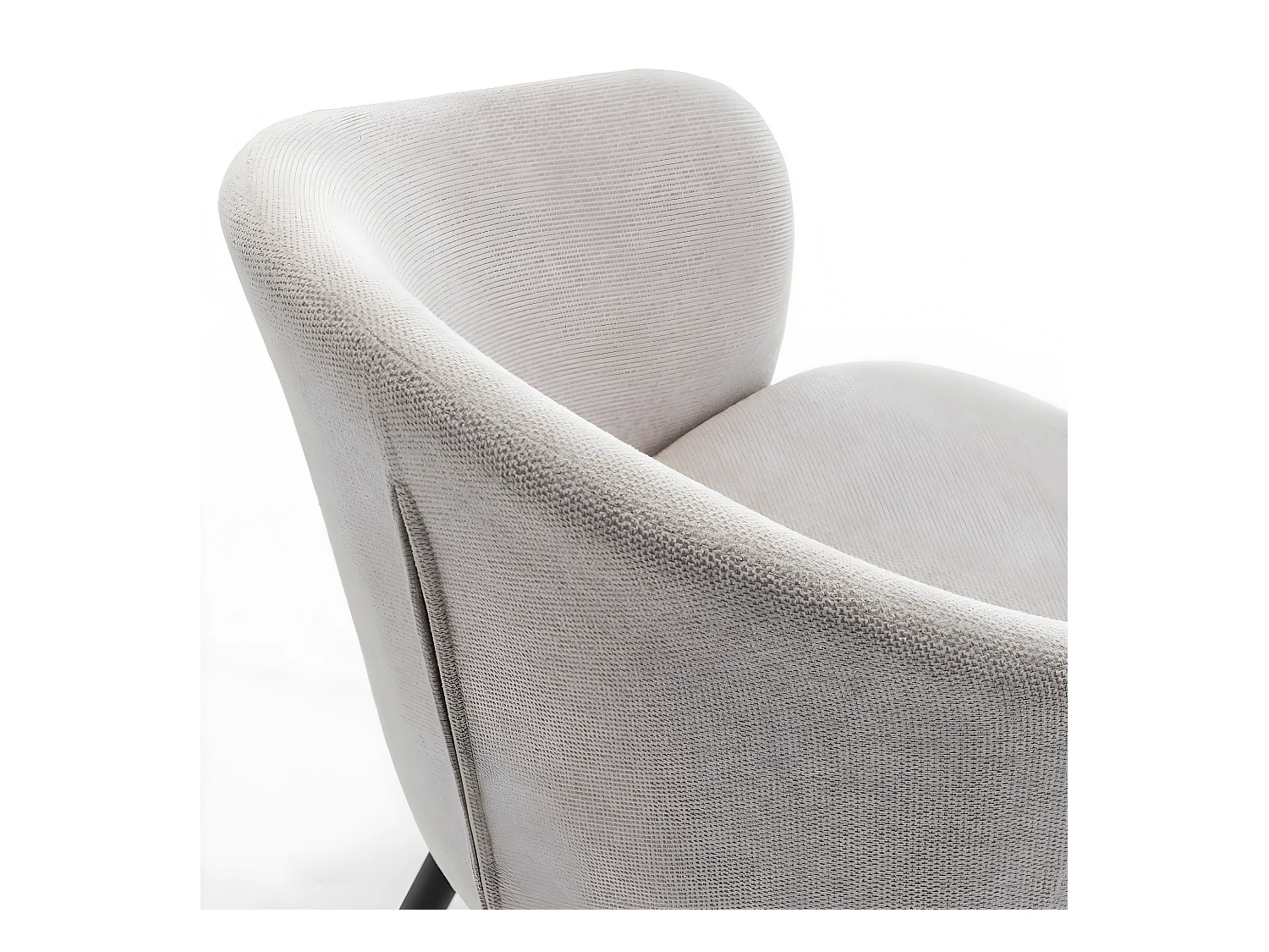 Calabra - Lot de 2 fauteuils de table en tissu et métal - Beige