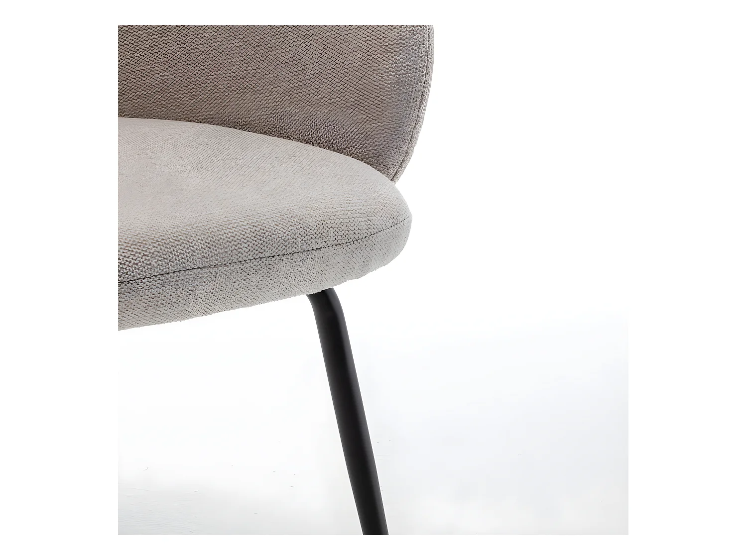 Calabra - Lot de 2 fauteuils de table en tissu et métal - Beige