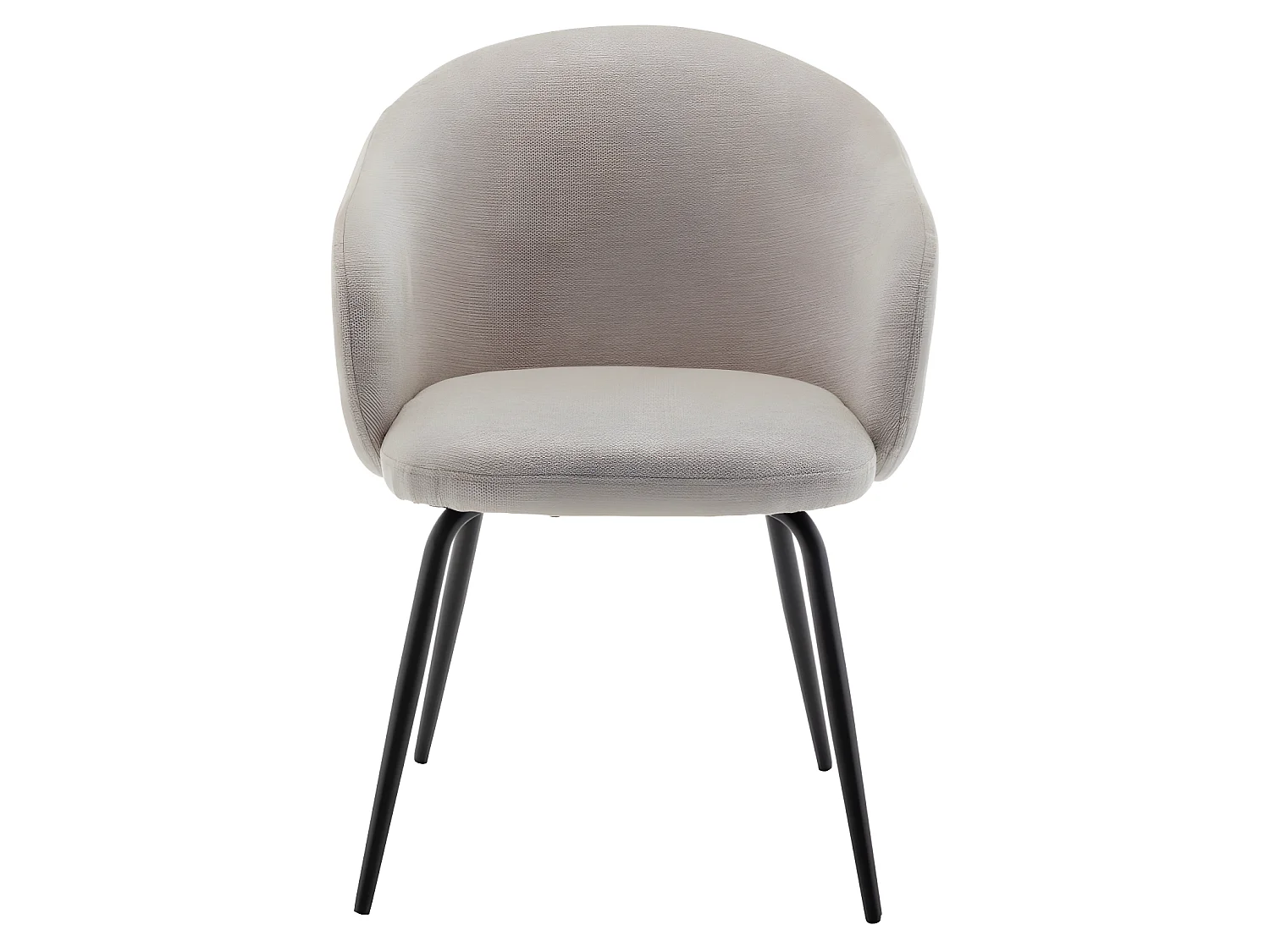 Calabra - Lot de 2 fauteuils de table en tissu et métal - Beige