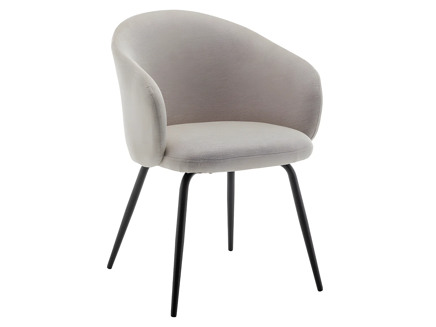 Calabra - Lot de 2 fauteuils de table en tissu et métal - Beige