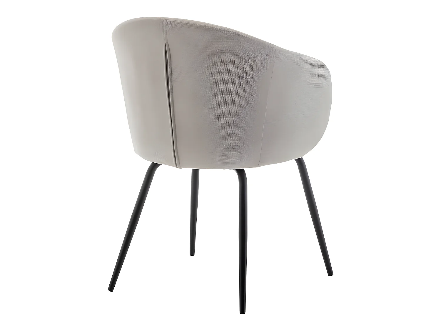 Calabra - Lot de 2 fauteuils de table en tissu et métal - Beige