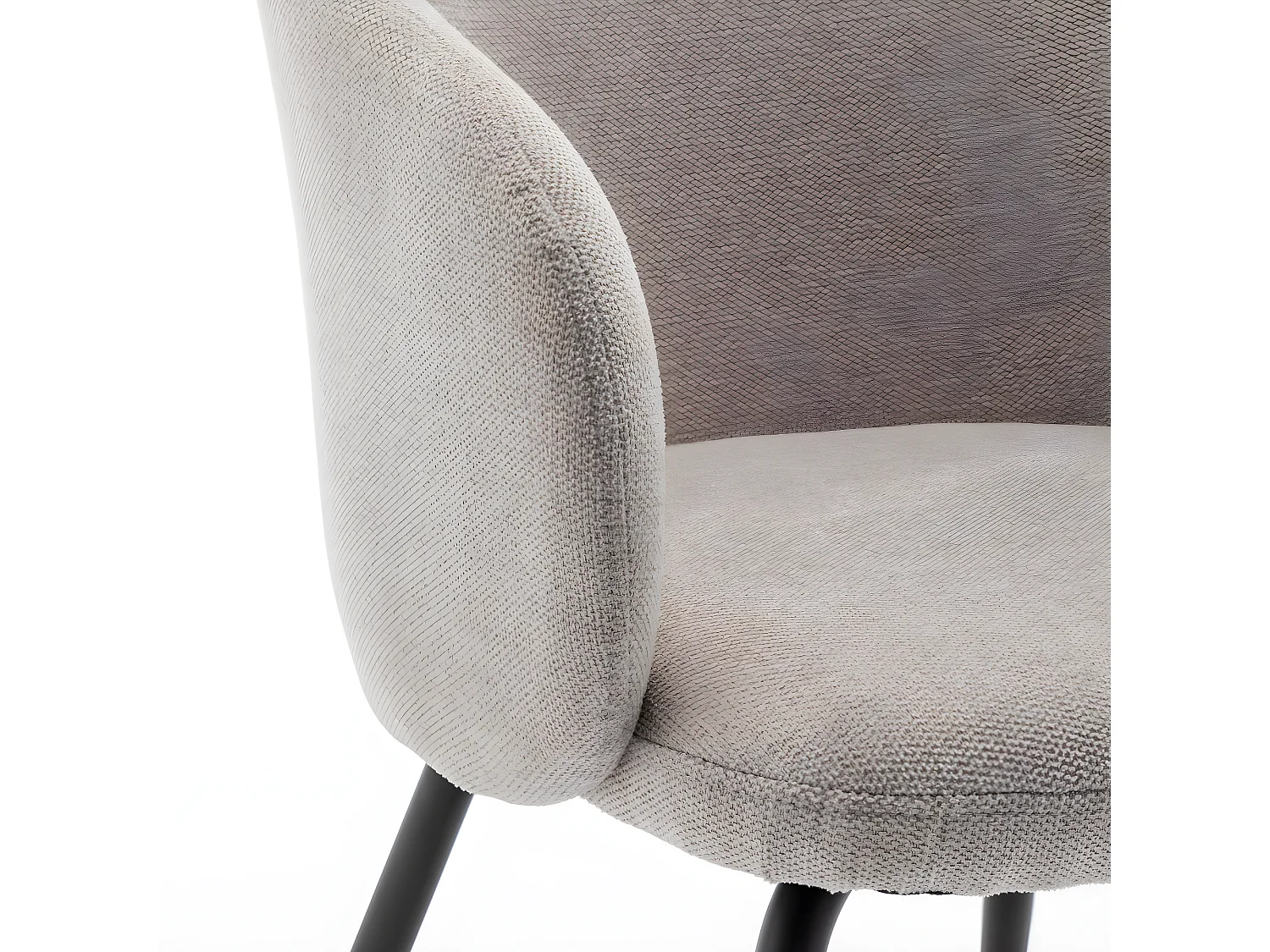 Calabra - Lot de 2 fauteuils de table en tissu et métal - Beige