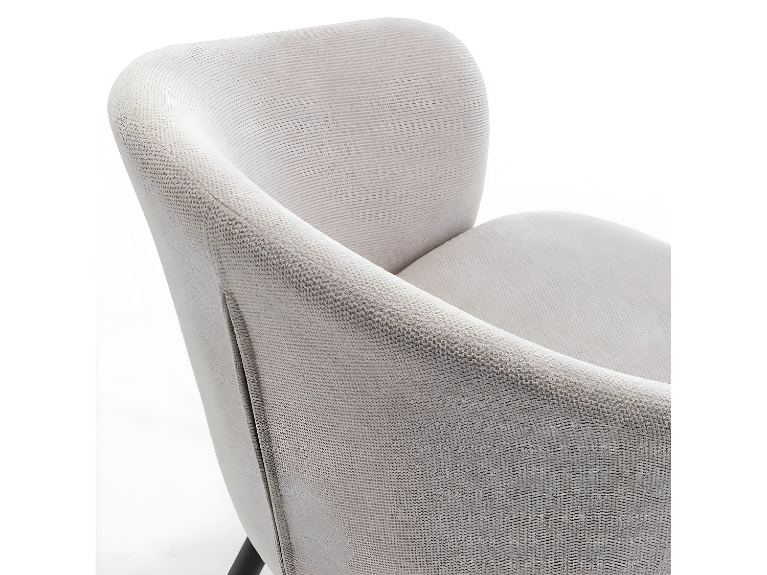 Calabra - Lot de 2 fauteuils de table en tissu et métal - Beige