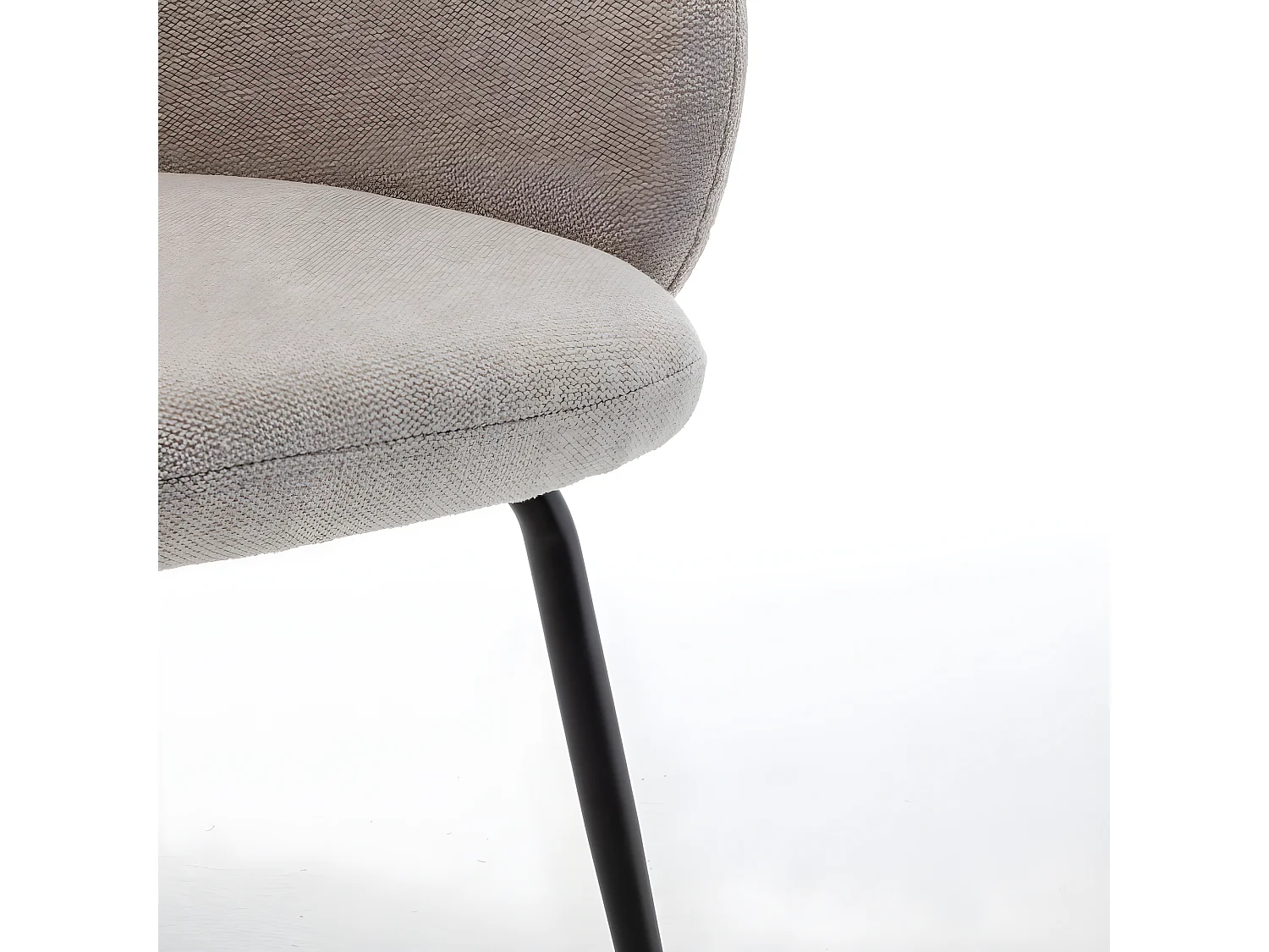 Calabra - Lot de 2 fauteuils de table en tissu et métal - Beige