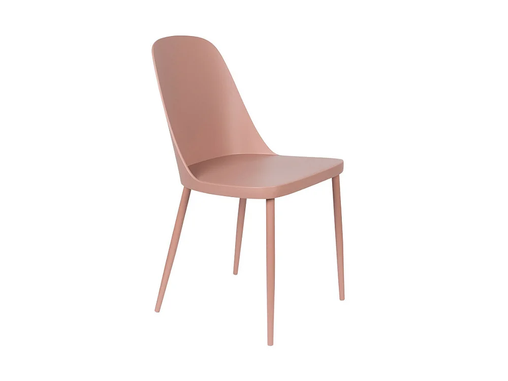 Pip - Lot de 2 chaises en résine et métal - Rose