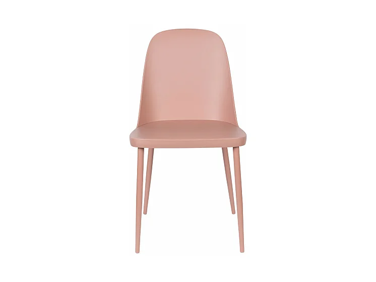 Pip - Lot de 2 chaises en résine et métal - Rose