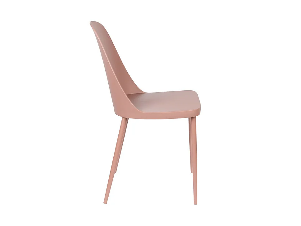 Pip - Lot de 2 chaises en résine et métal - Rose