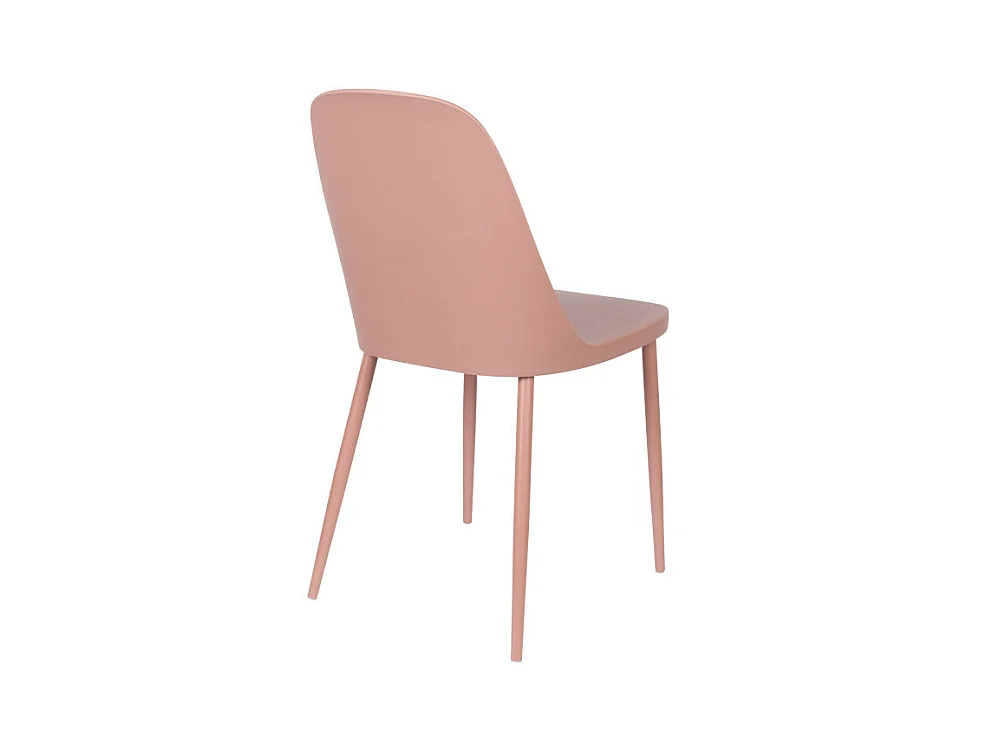 Pip - Lot de 2 chaises en résine et métal - Rose
