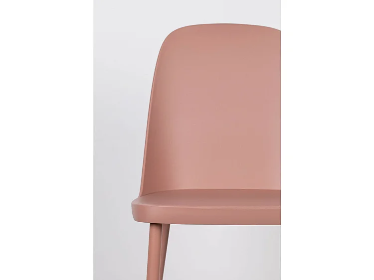 Pip - Lot de 2 chaises en résine et métal - Rose