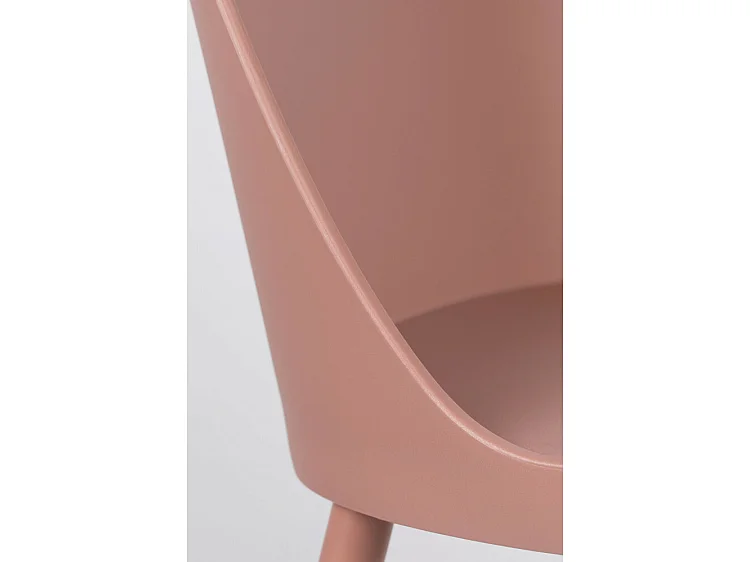 Pip - Lot de 2 chaises en résine et métal - Rose