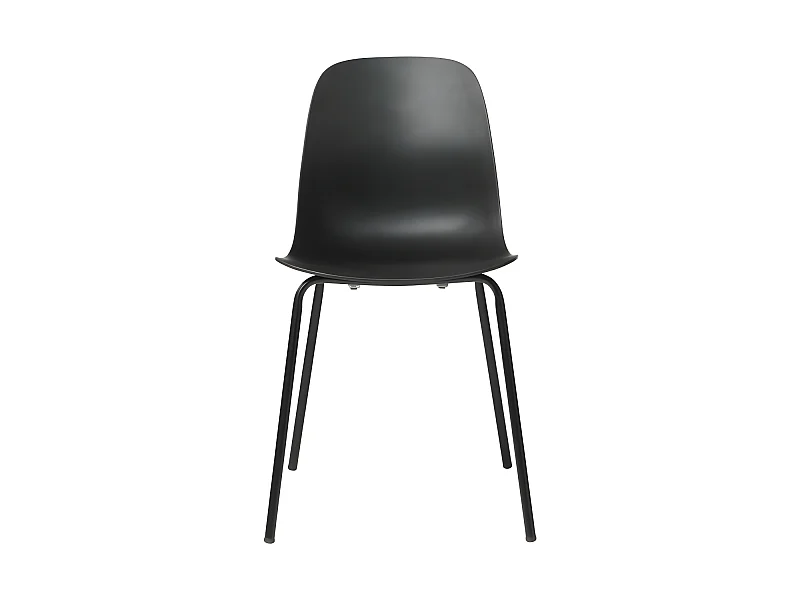 Hel - Lot de 4 chaises en plastique et métal - Noir