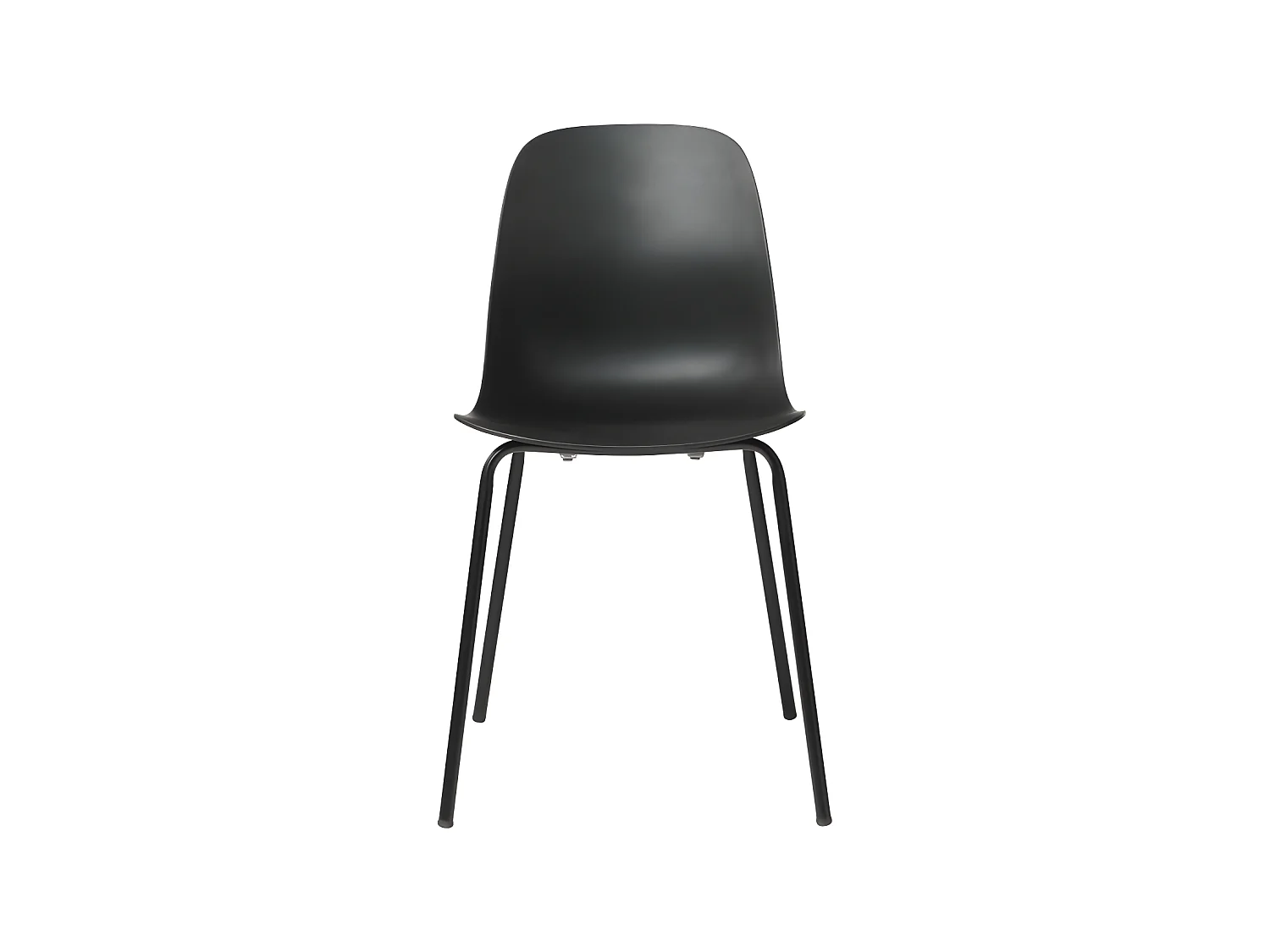 Hel - Lot de 4 chaises en plastique et métal - Noir