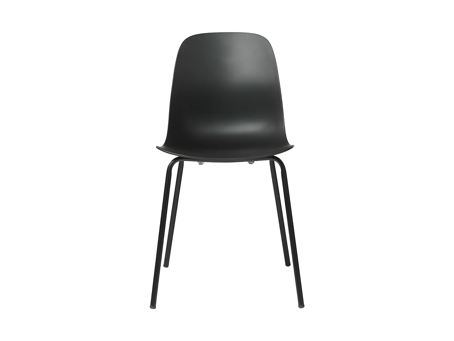 Hel - Lot de 4 chaises en plastique et métal - Noir