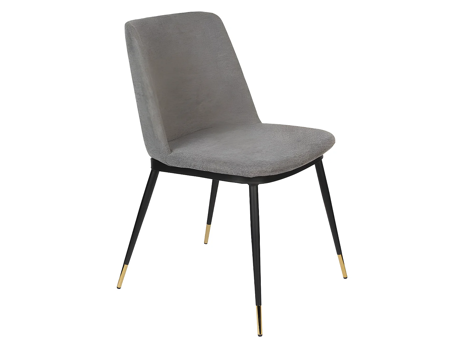 Lionel - Lot de 2 chaises en tissu et métal - Couleur - Gris