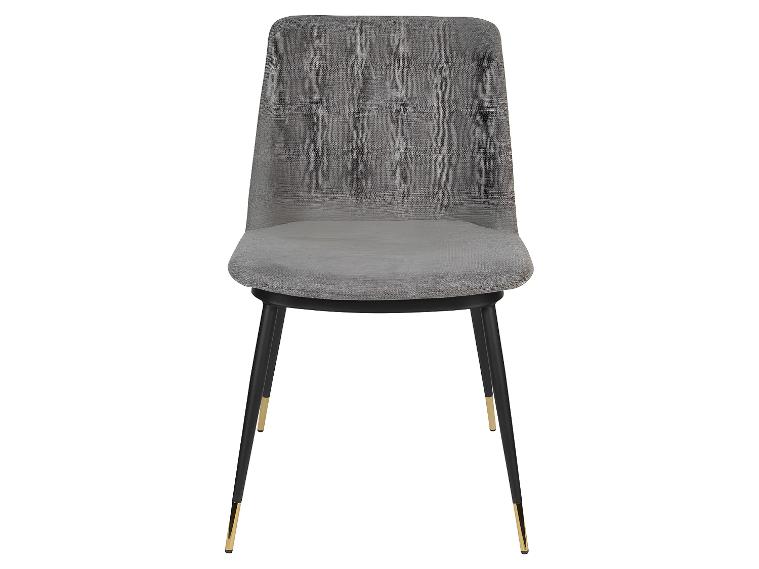 Lionel - Lot de 2 chaises en tissu et métal - Couleur - Gris