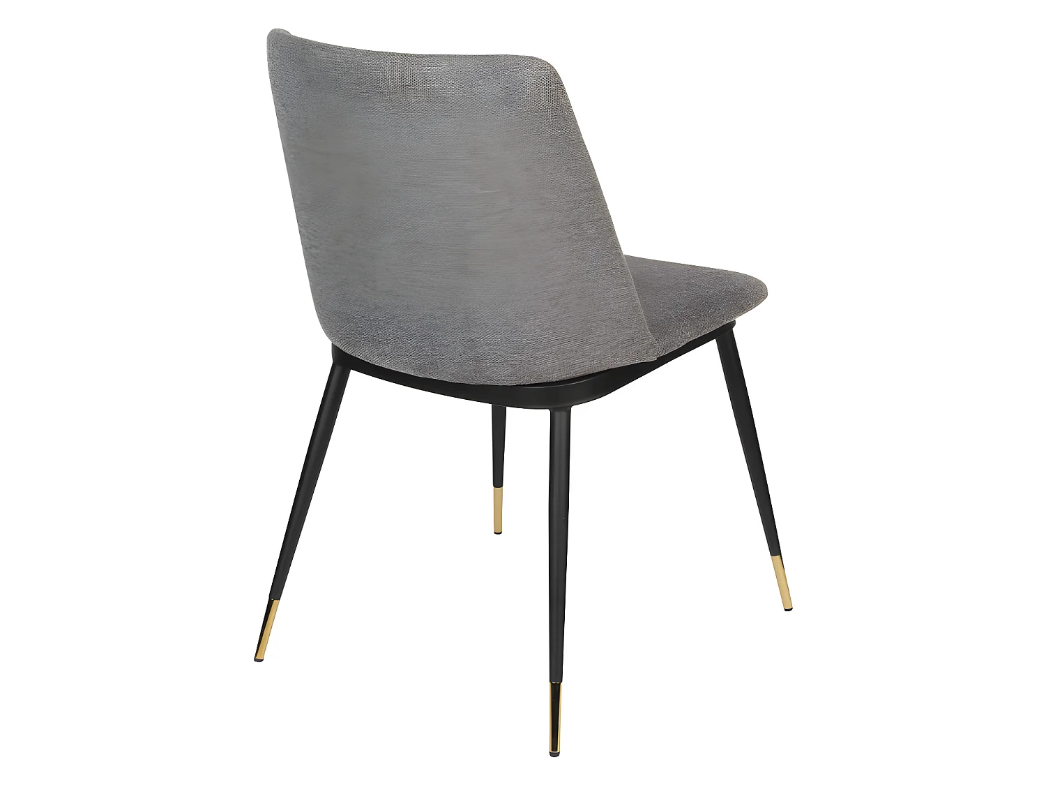 Lionel - Lot de 2 chaises en tissu et métal - Couleur - Gris