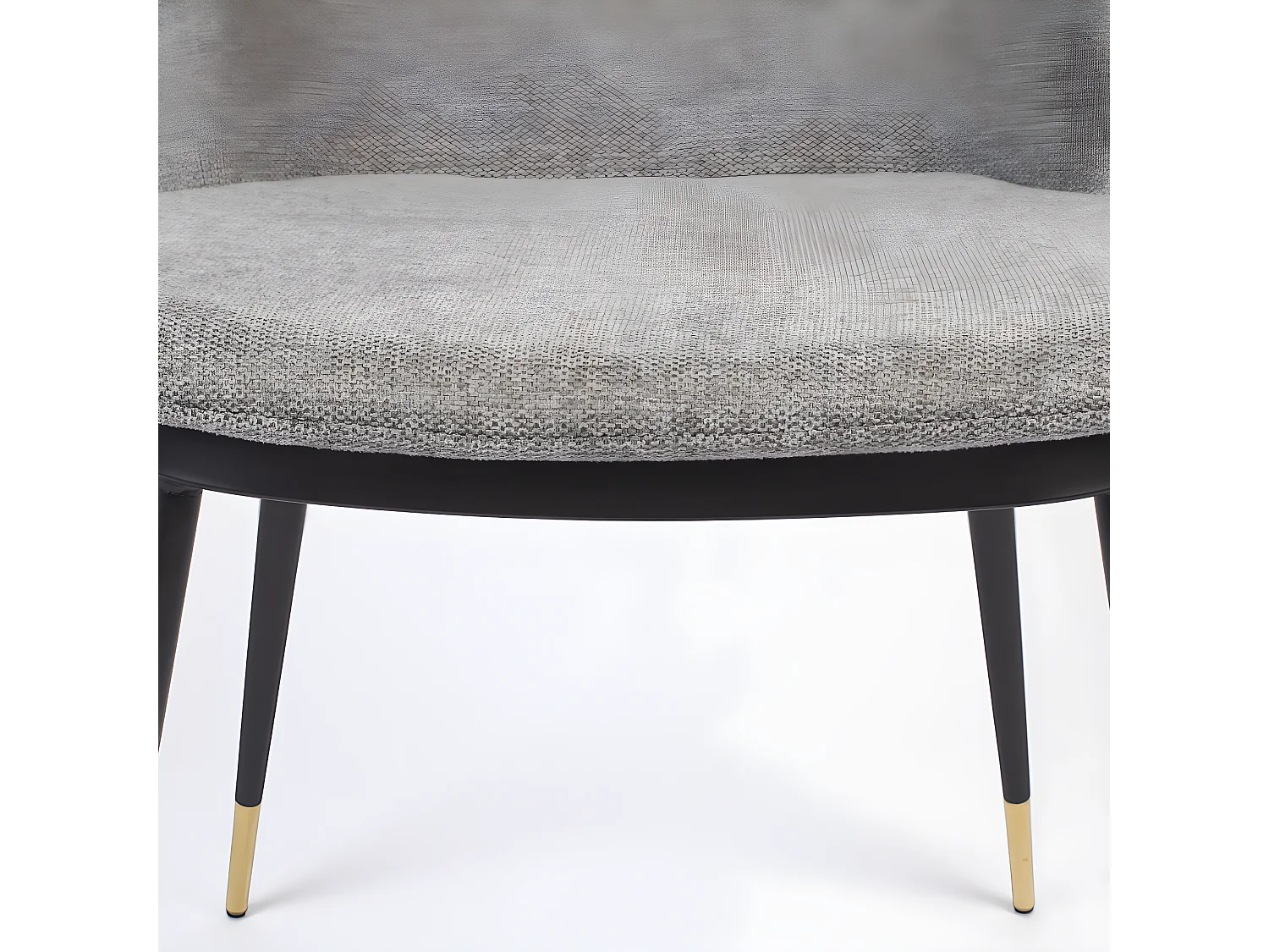 Lionel - Lot de 2 chaises en tissu et métal - Couleur - Gris