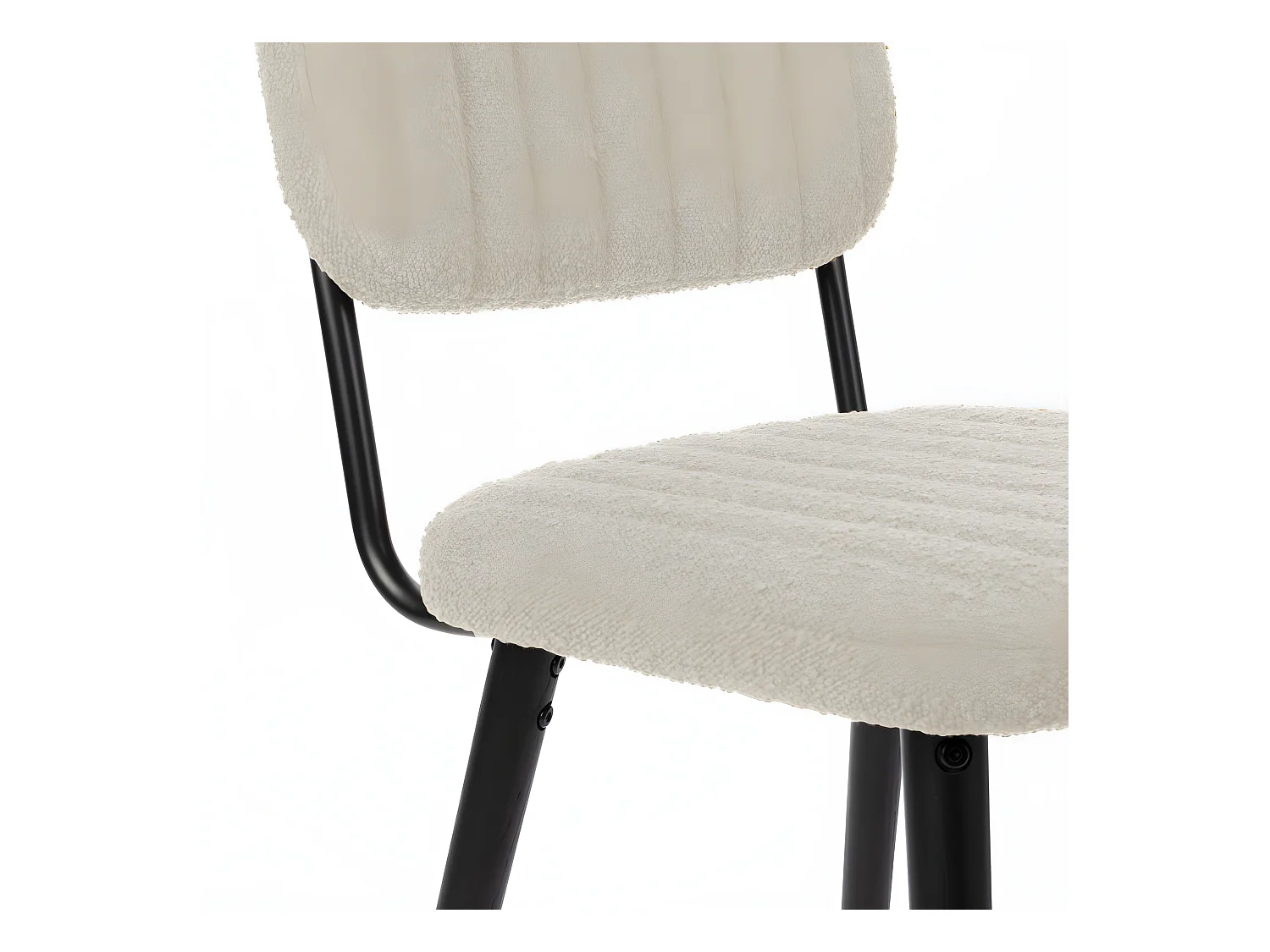 Jake Worn - Chaise rétro capitonnée en bouclette - Blanc