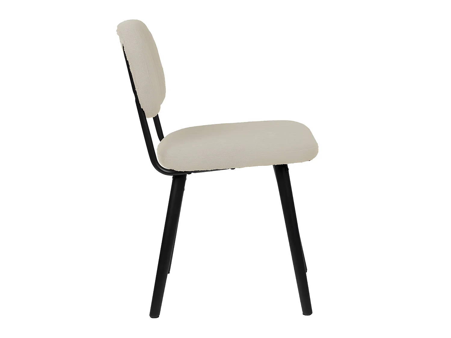 Jake Worn - Chaise rétro capitonnée en bouclette - Blanc