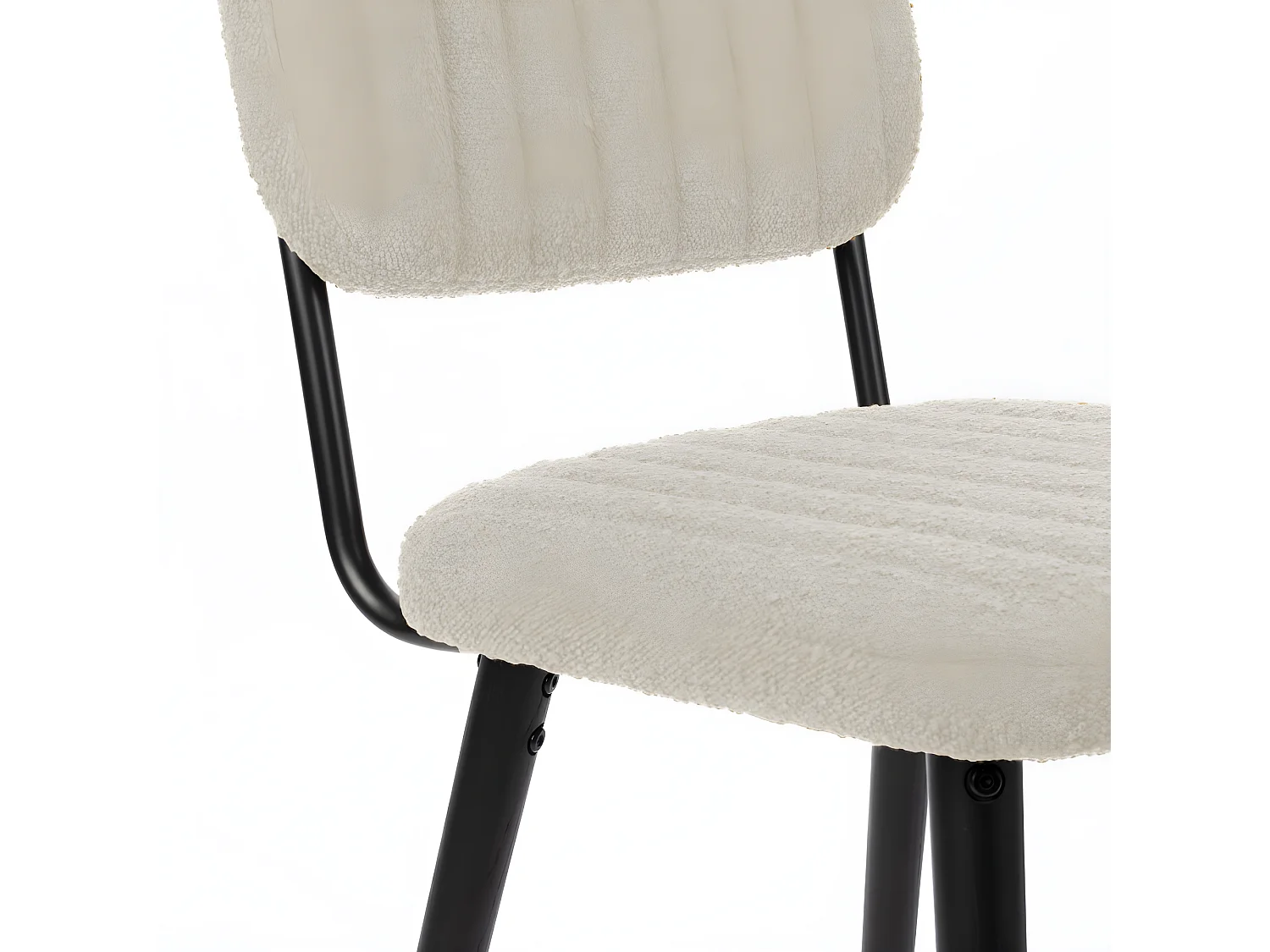 Jake Worn - Chaise rétro capitonnée en bouclette - Blanc