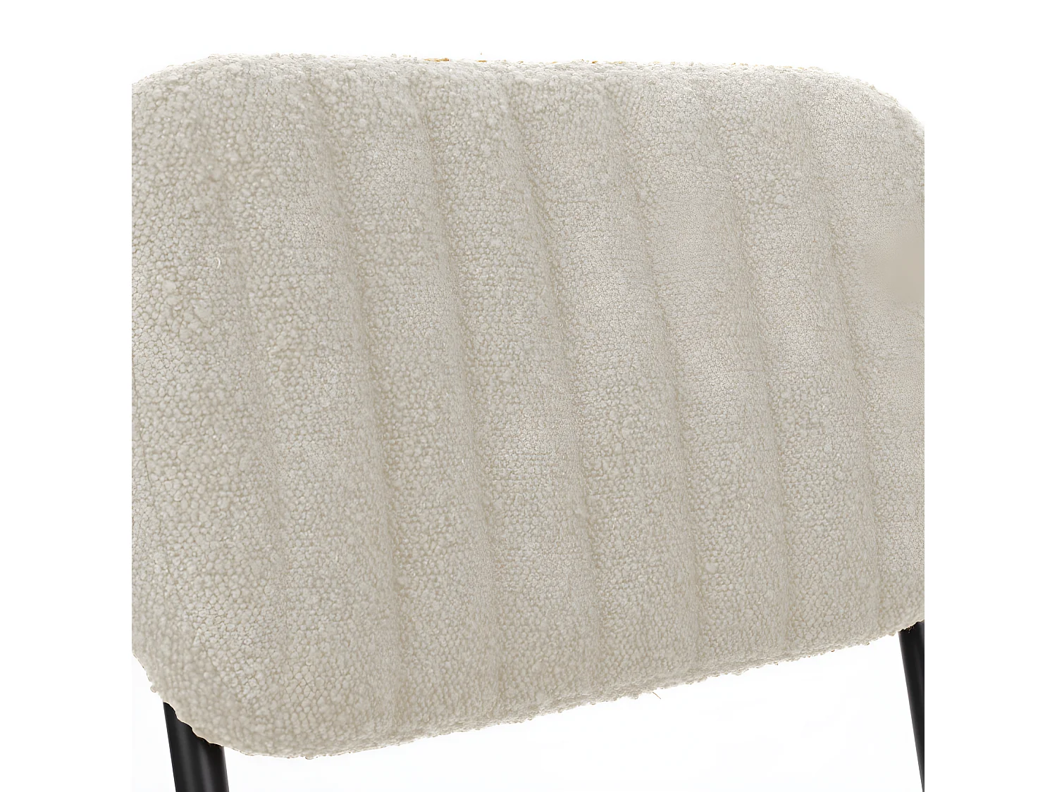 Jake Worn - Chaise rétro capitonnée en bouclette - Blanc