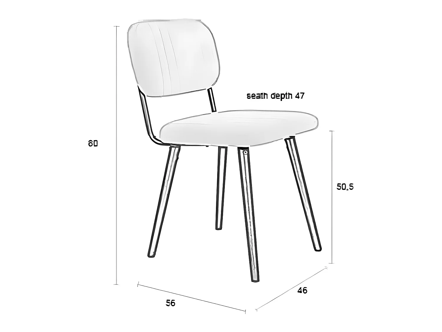 Jake Worn - Chaise rétro capitonnée en bouclette - Blanc