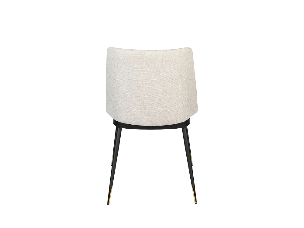 Lionel - Lot de 2 chaises en tissu et métal - Beige