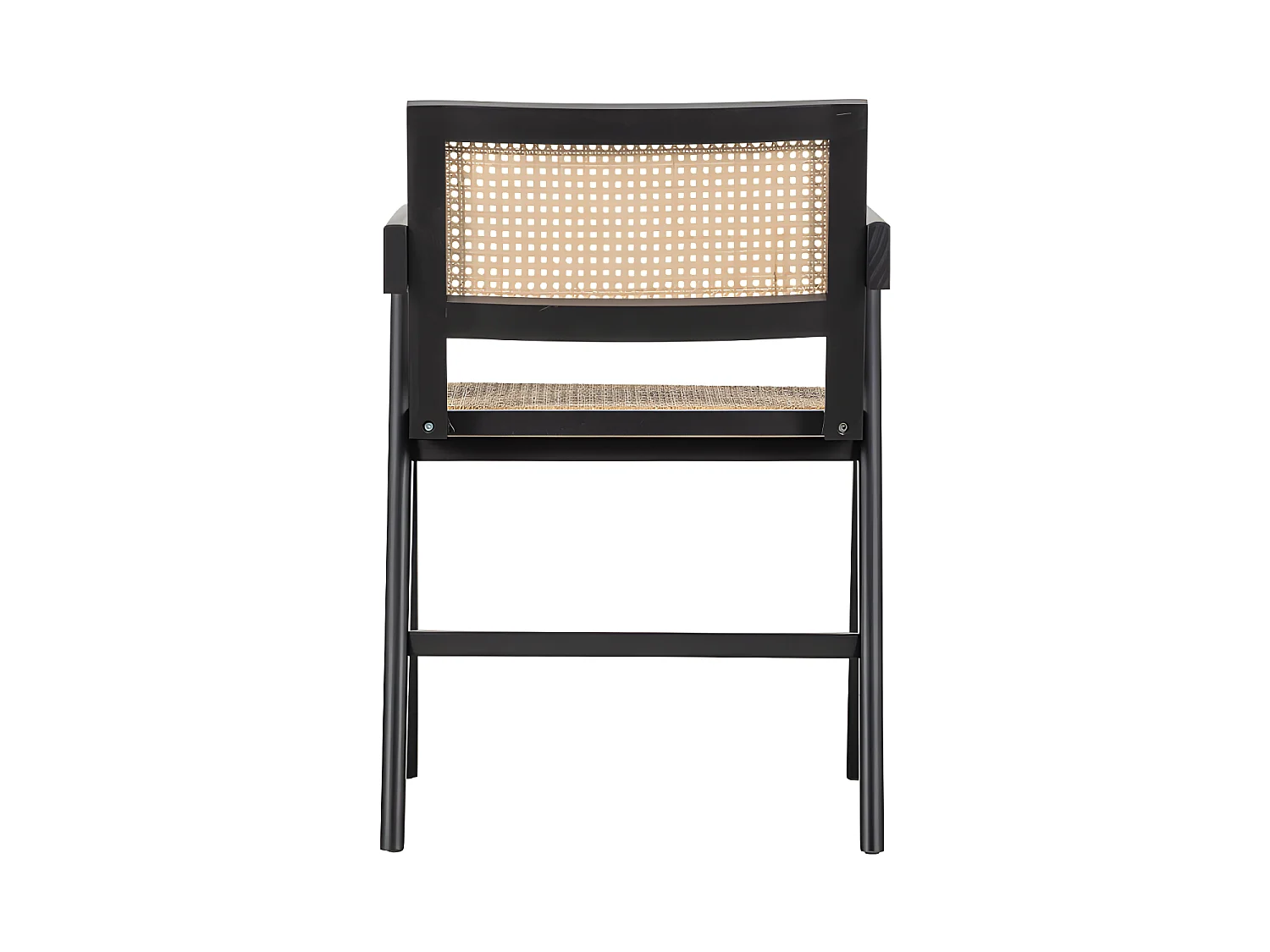 Gunn - Chaise en bois et rotin - Noir