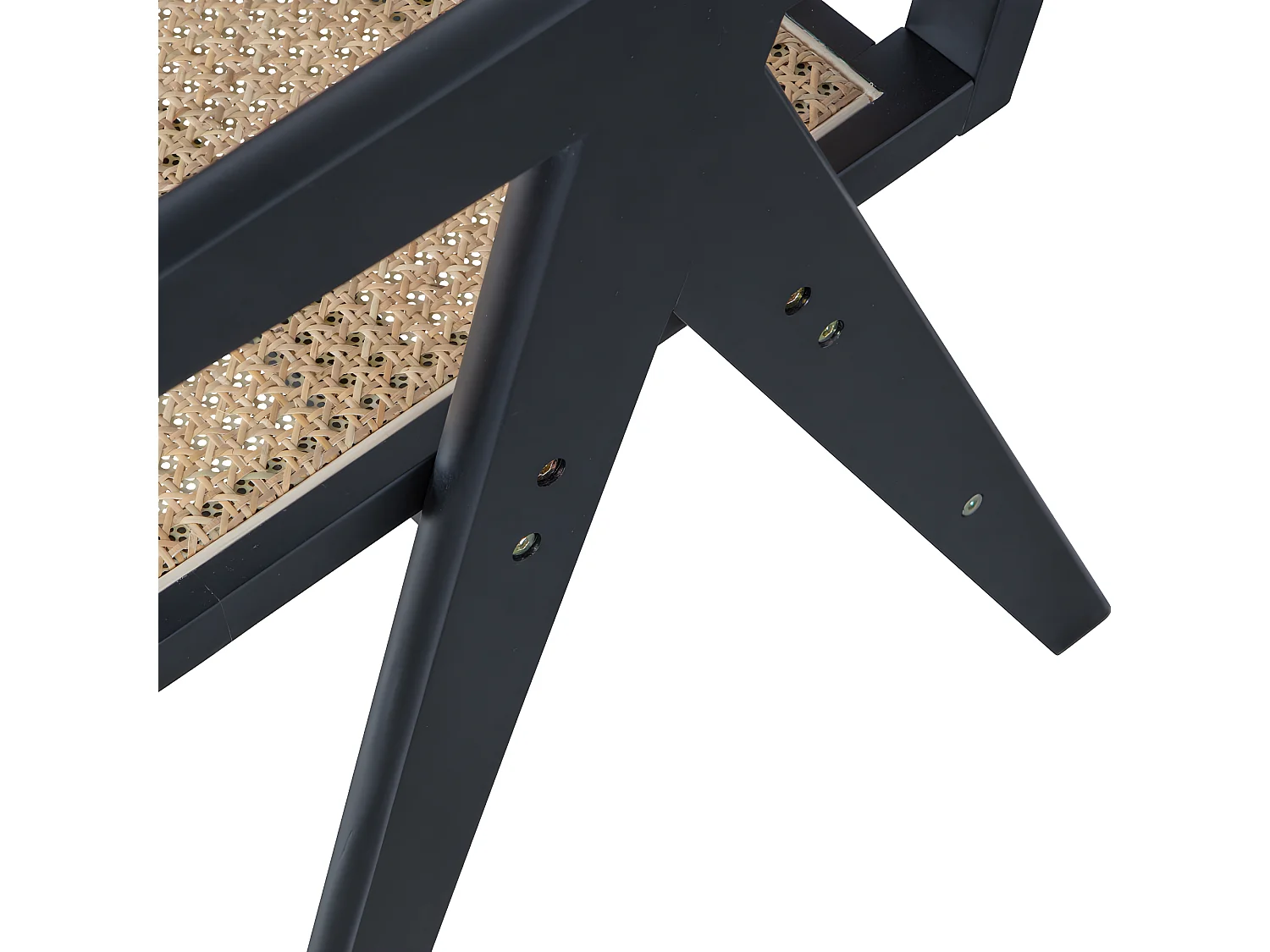 Gunn - Chaise en bois et rotin - Noir