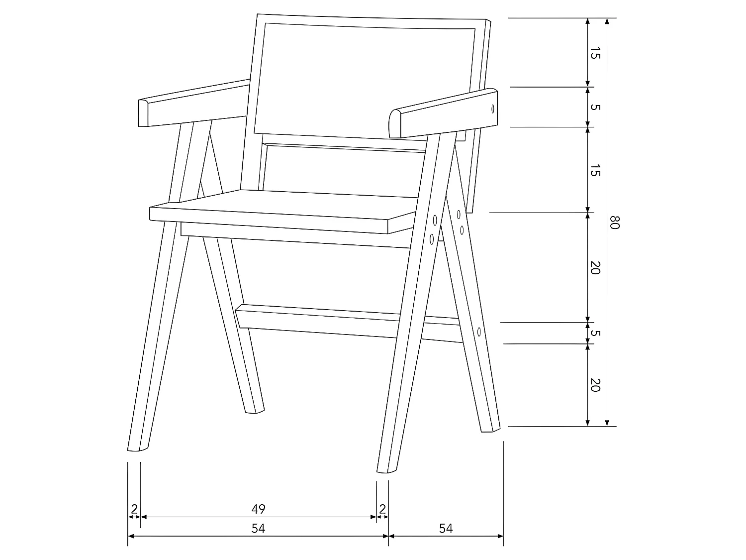 Gunn - Chaise en bois et rotin - Noir