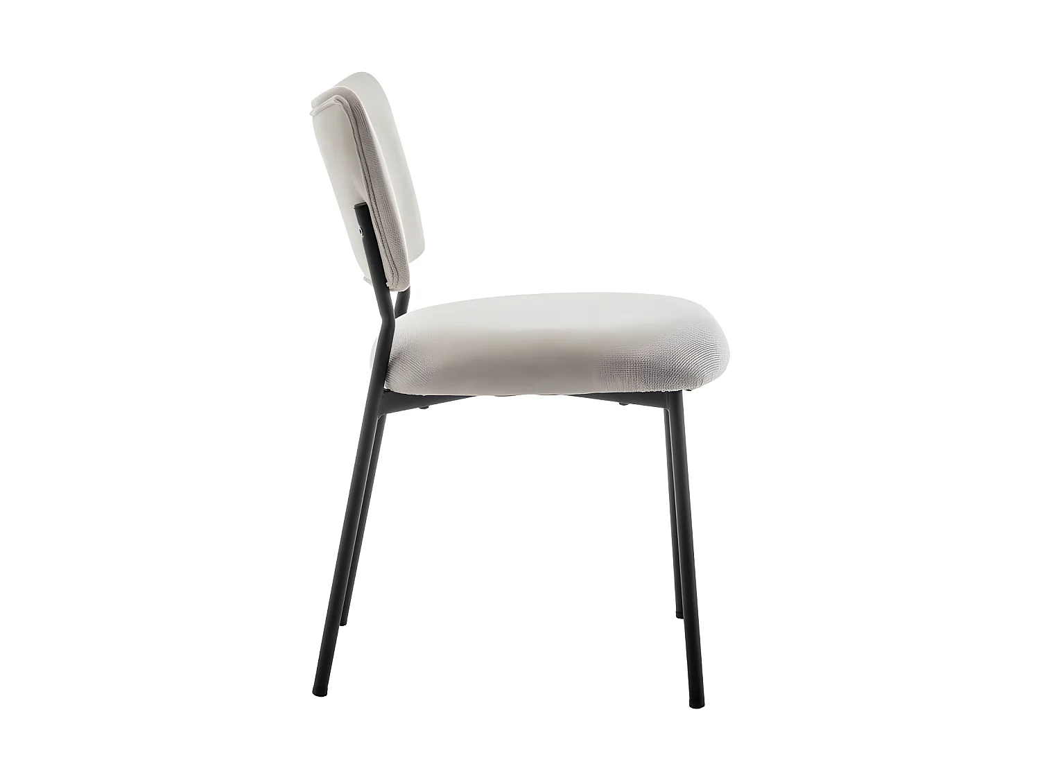 Vander - Lot de 2 chaises en tissu et métal - Beige