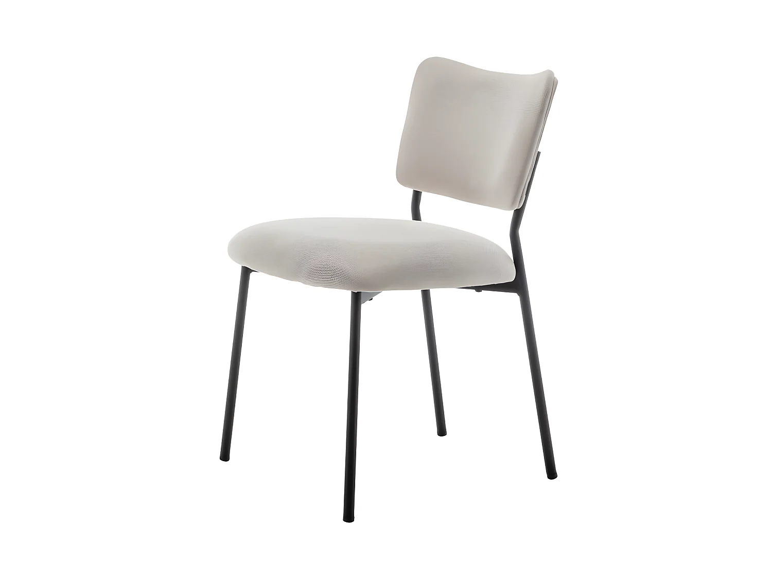 Vander - Lot de 2 chaises en tissu et métal - Beige