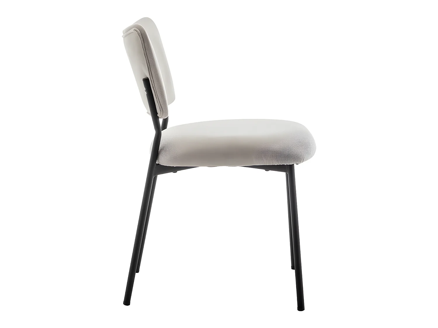 Vander - Lot de 2 chaises en tissu et métal - Beige