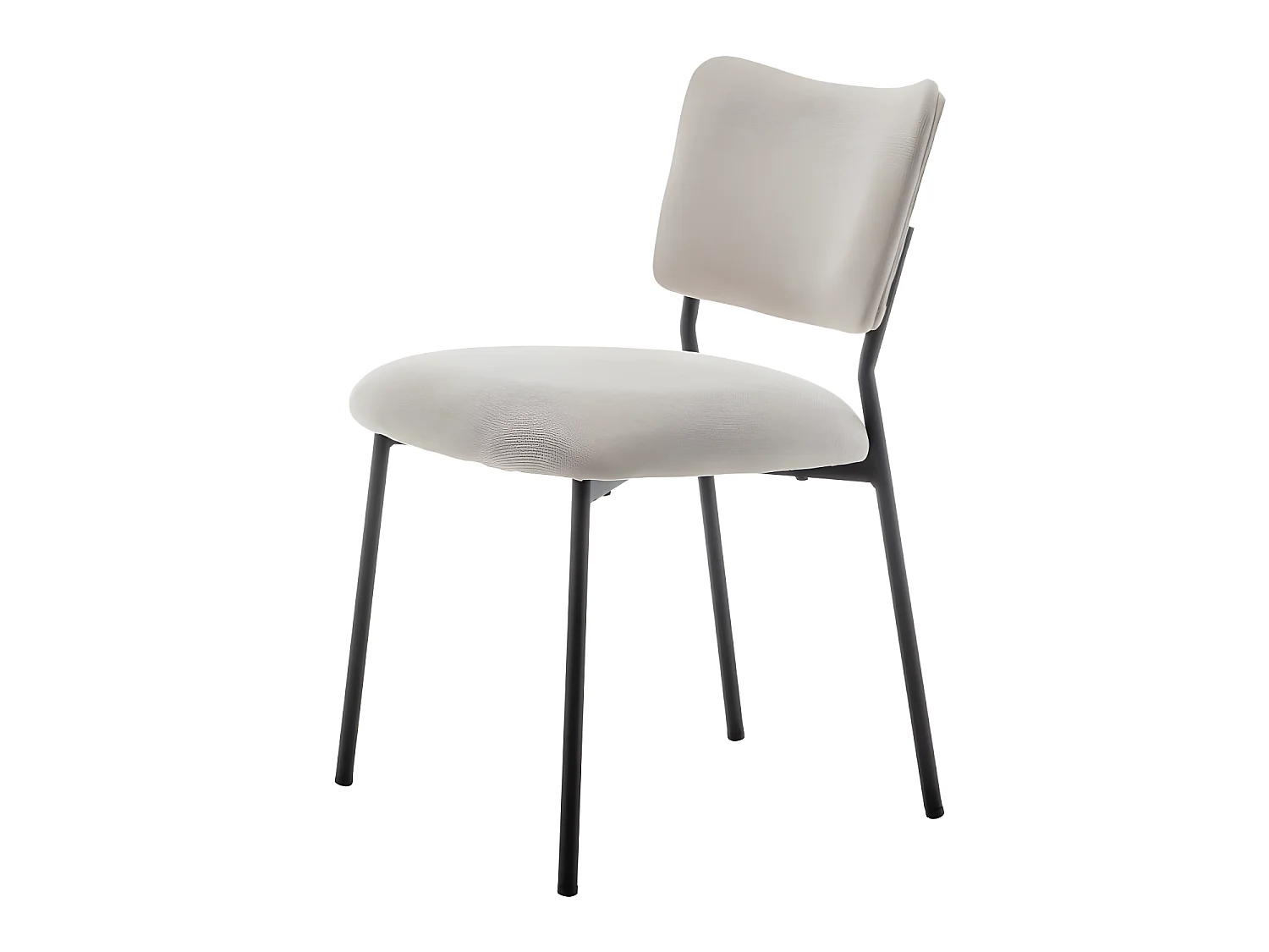 Vander - Lot de 2 chaises en tissu et métal - Beige