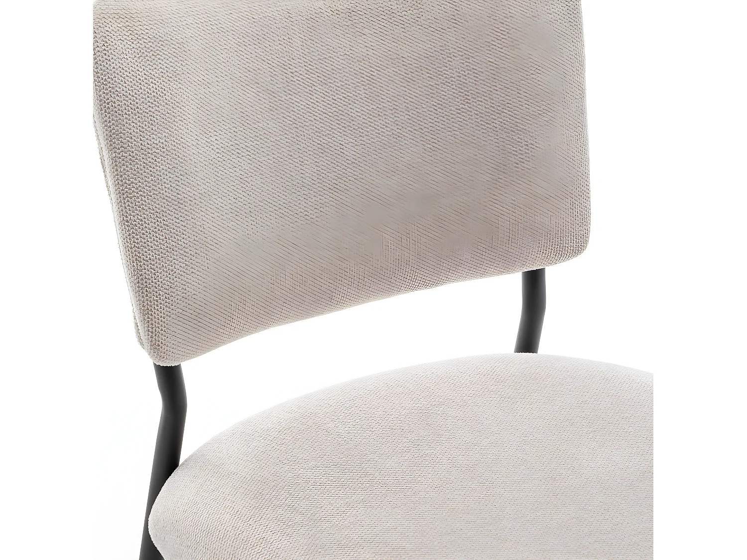 Vander - Lot de 2 chaises en tissu et métal - Beige