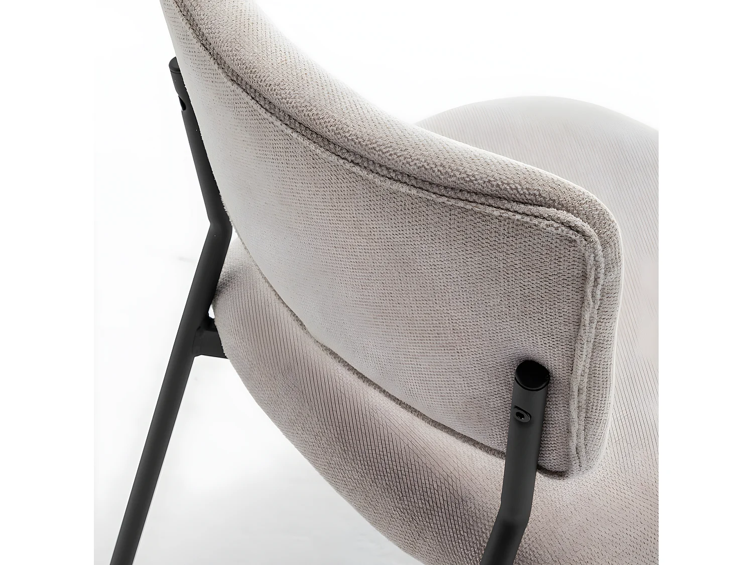 Vander - Lot de 2 chaises en tissu et métal - Beige