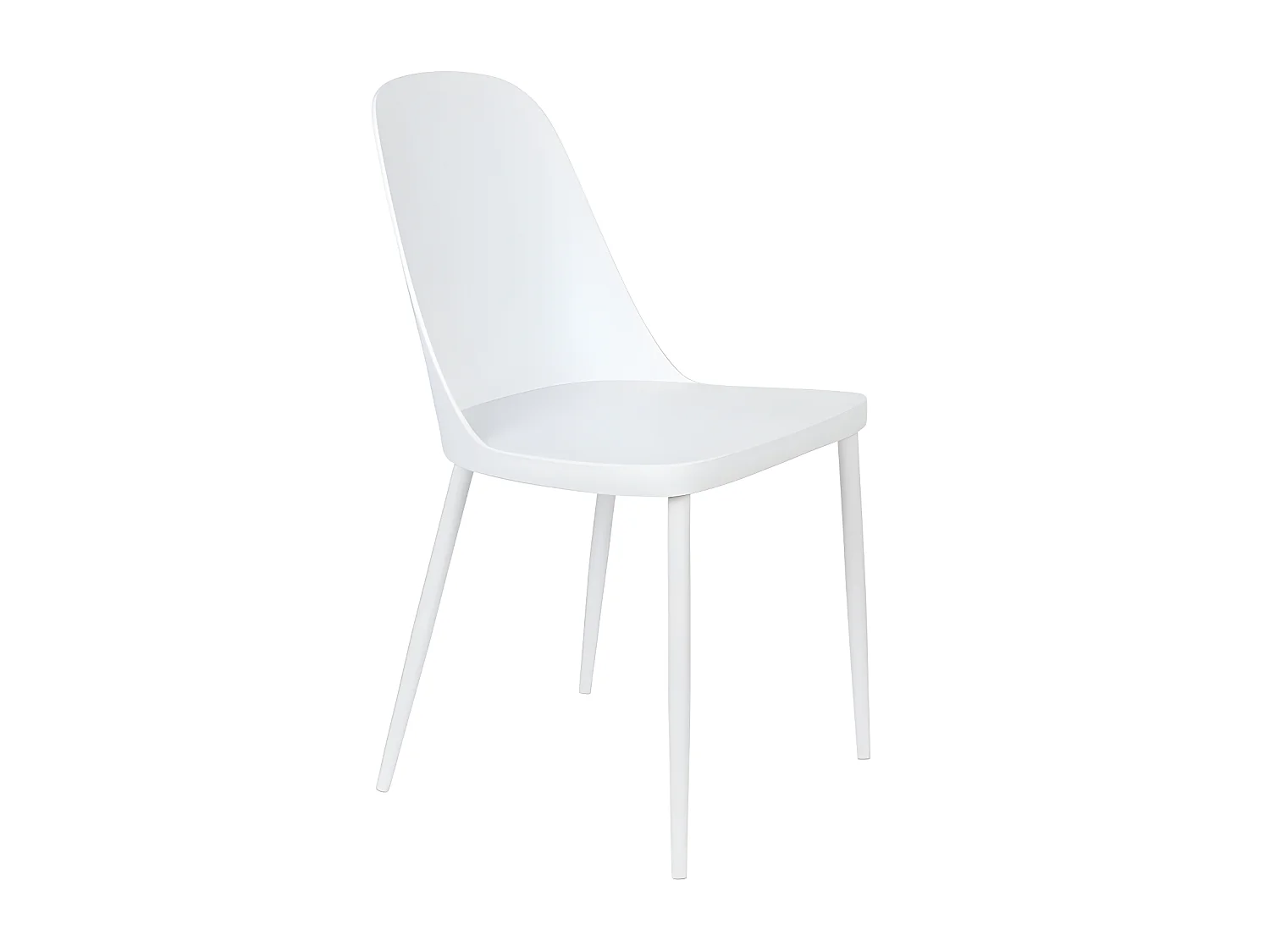 Pip - Lot de 2 chaises en résine et métal - Blanc