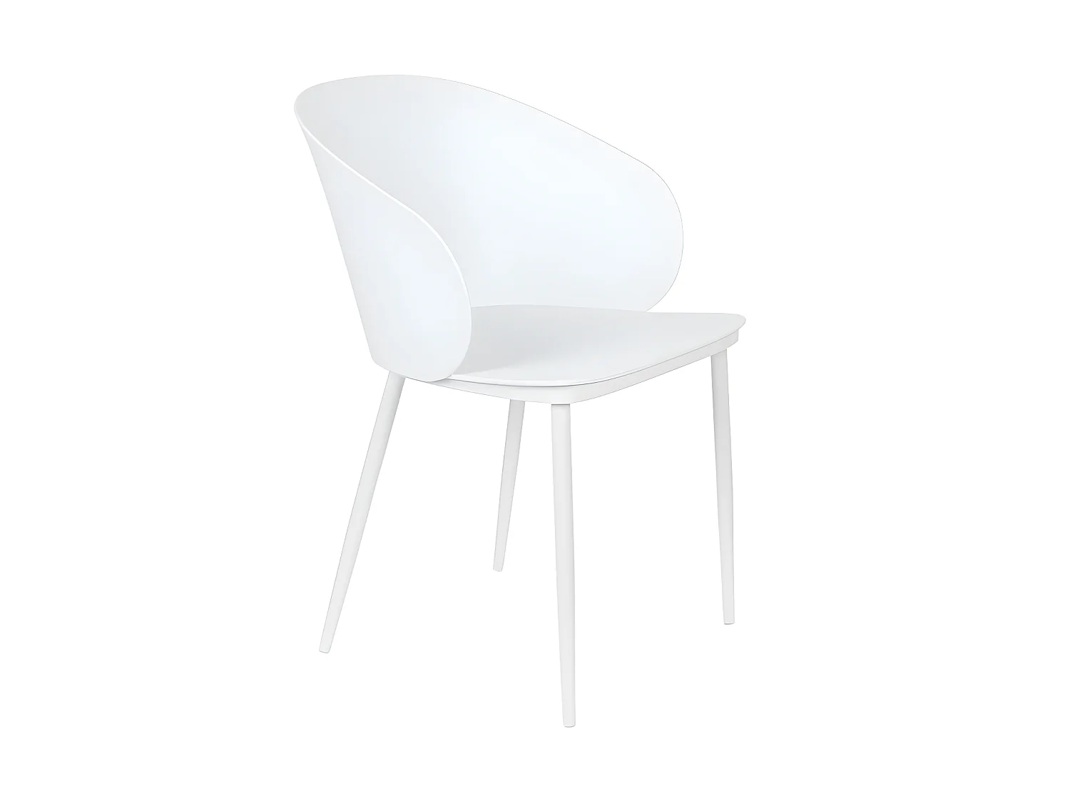 Gigi - Lot de 2 chaises en résine et métal - Blanc