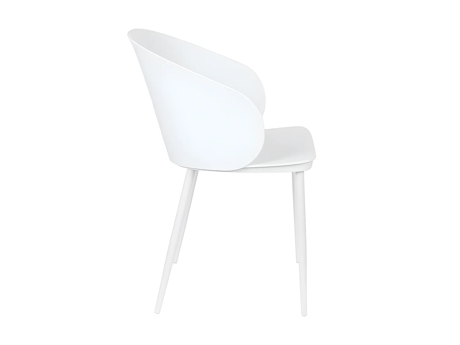 Gigi - Lot de 2 chaises en résine et métal - Blanc