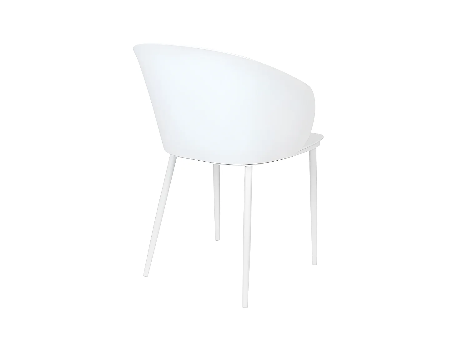 Gigi - Lot de 2 chaises en résine et métal - Blanc