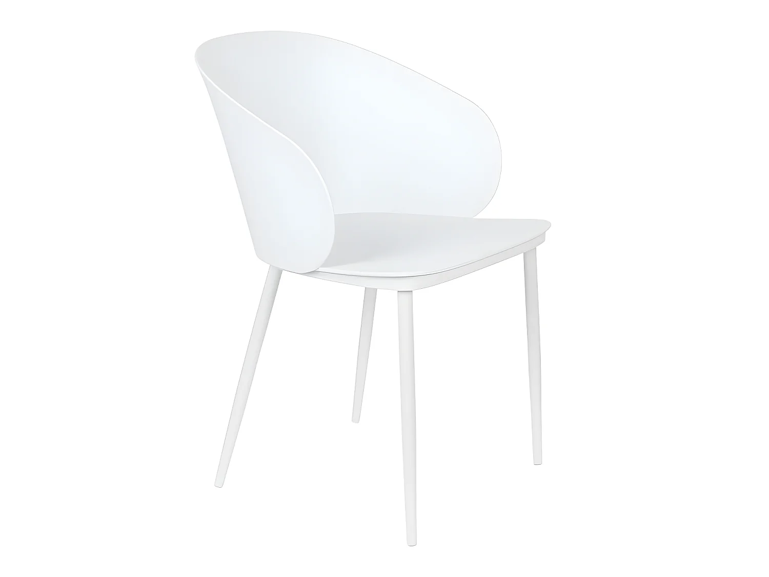 Gigi - Lot de 2 chaises en résine et métal - Blanc