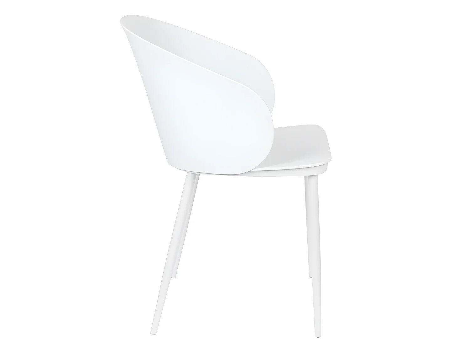 Gigi - Lot de 2 chaises en résine et métal - Blanc