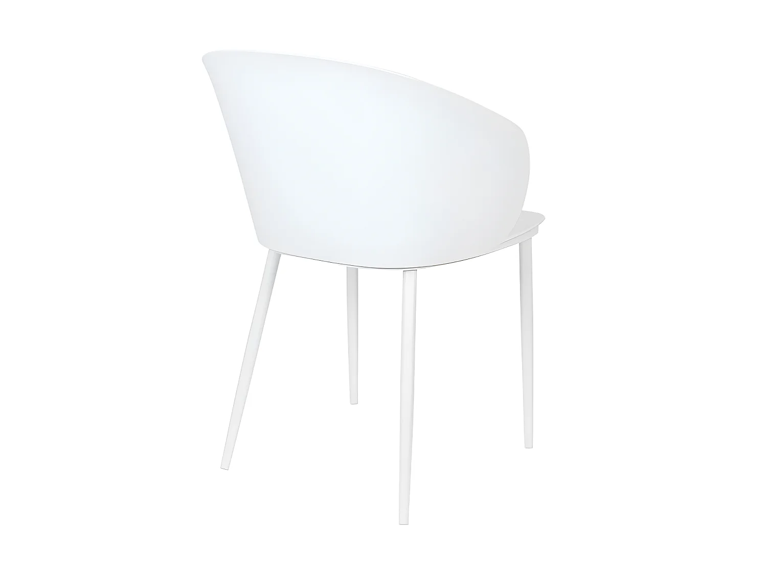 Gigi - Lot de 2 chaises en résine et métal - Blanc