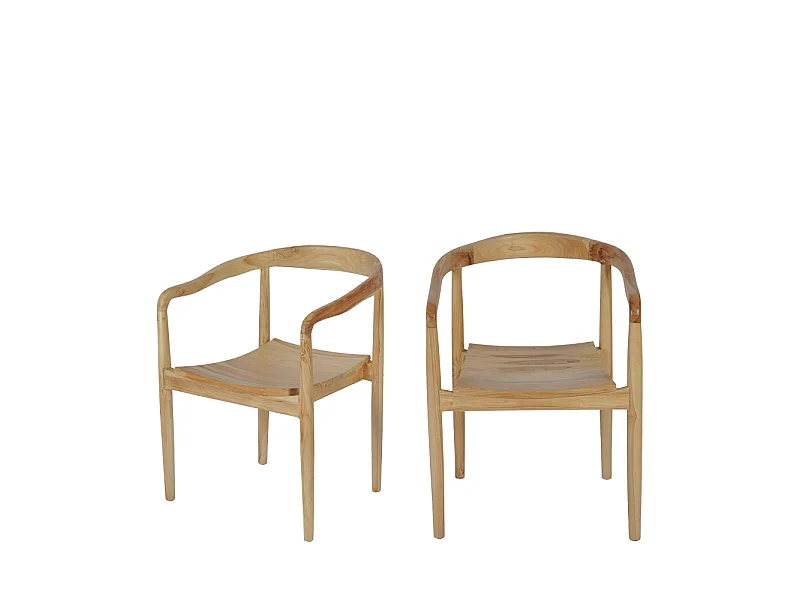Raden - Lot de 2 fauteuils de table en teck - Bois