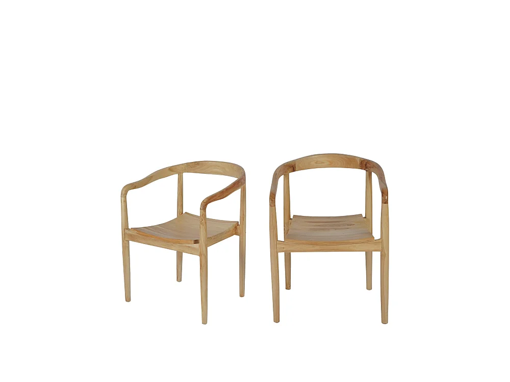 Raden - Lot de 2 fauteuils de table en teck - Bois