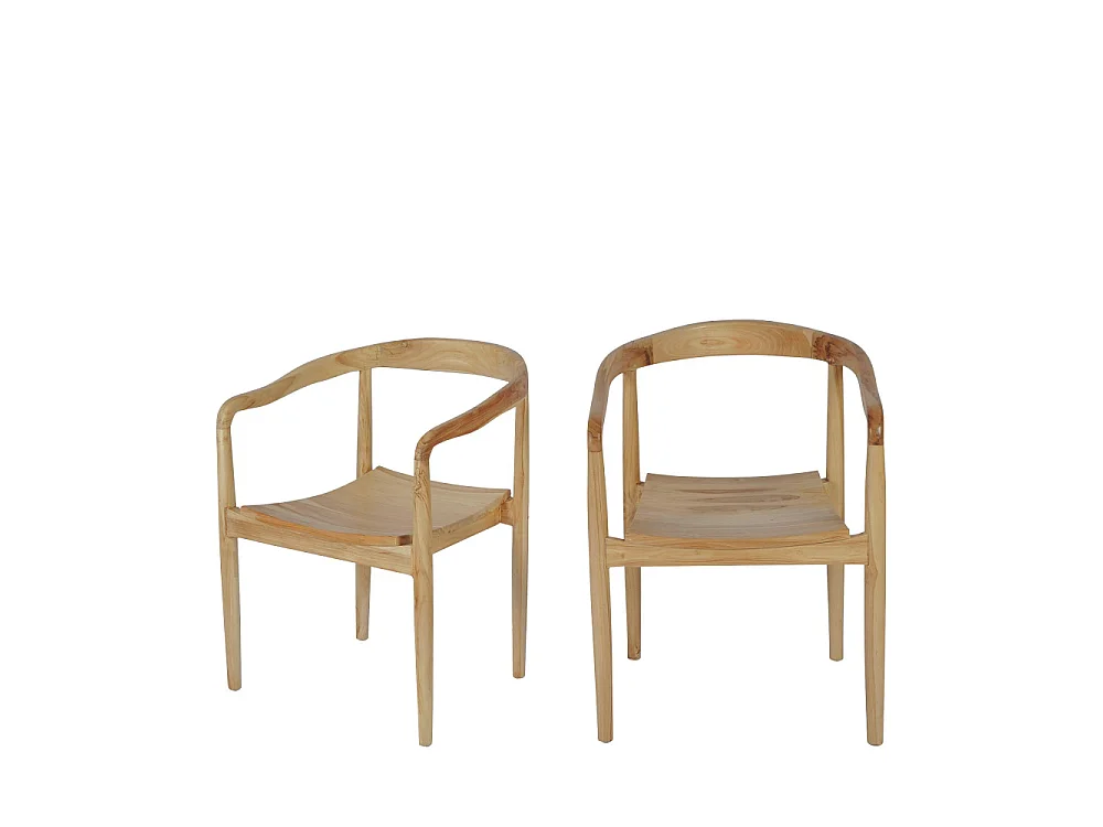 Raden - Lot de 2 fauteuils de table en teck - Bois
