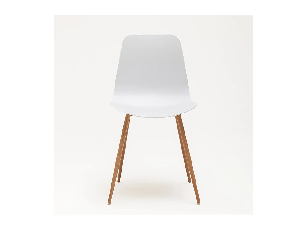 Leon - Lot de 2 chaises en résine - Blanc