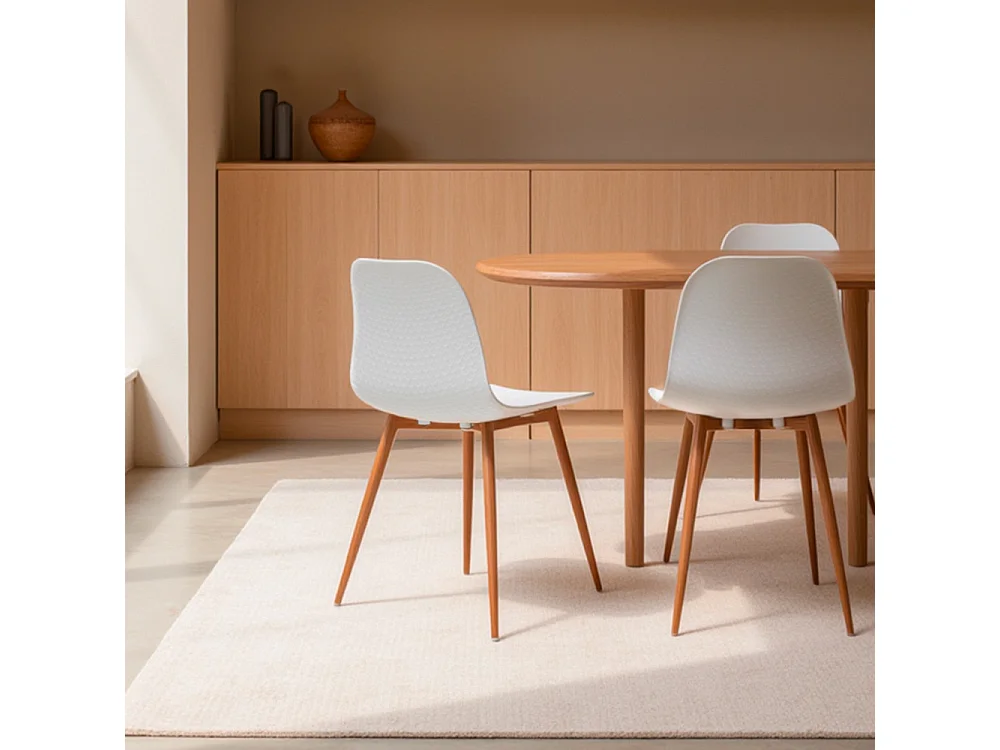 Leon - Lot de 2 chaises en résine - Blanc