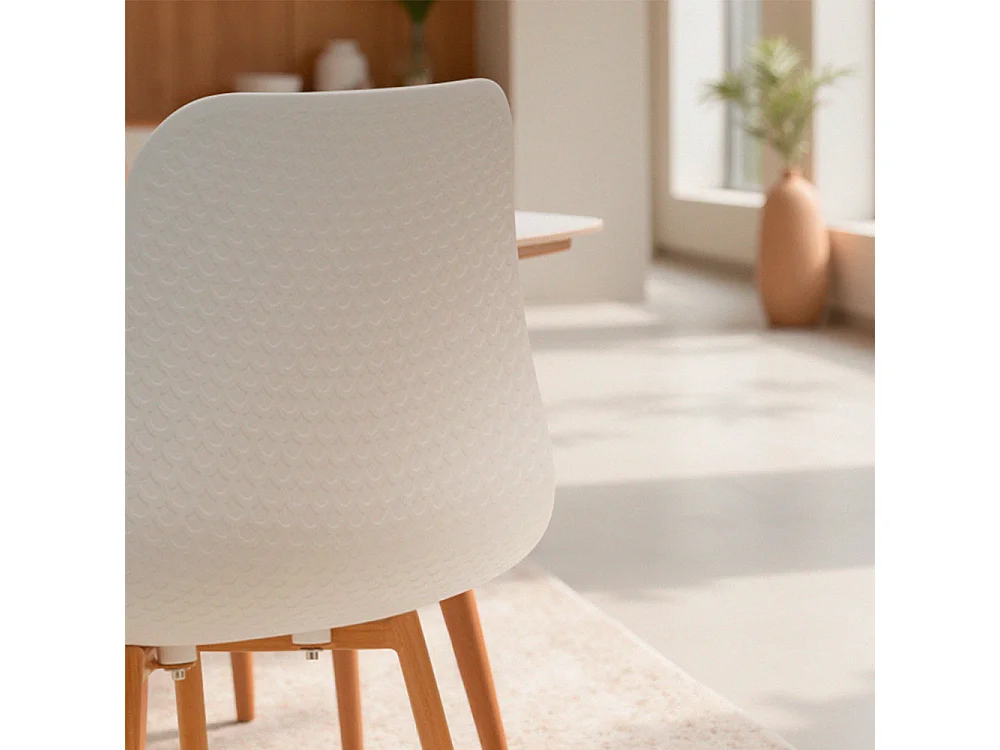 Leon - Lot de 2 chaises en résine - Blanc