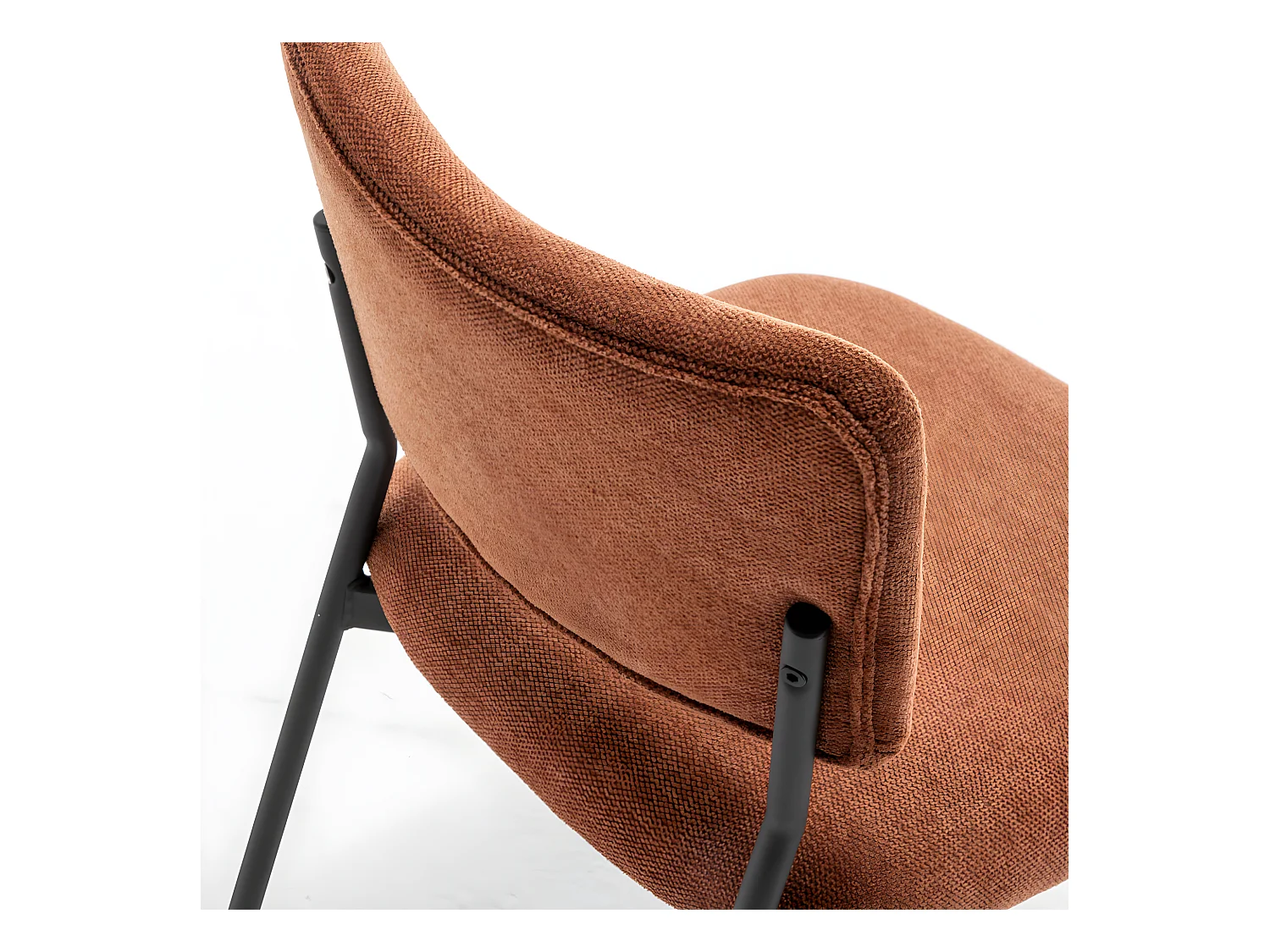 Vander - Lot de 2 chaises en tissu et métal - Rouille